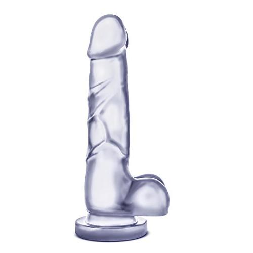 7.75" Soft Realistic Feel Dildo - Cock and Balls Dong - Suction Cup Harness Compatible - Sex Toy for Women - Sex Toy for Adults (Clear)