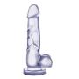 7.75" Soft Realistic Feel Dildo - Cock and Balls Dong - Suction Cup Harness Compatible - Sex Toy for Women - Sex Toy for Adults (Clear)