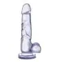 7.75&quot Soft Realistic Feel Dildo - Cock and Balls Dong - Suction Cup Harness Compatible - Sex Toy for Women - Sex Toy for Adults (Clear)