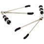 Eastern Delights Elite Nipple Clamps, Silver Color with Black Pendant