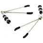 Eastern Delights Elite Nipple Clamps, Silver Color with Black Pendant Eastern Delights Elite Nipple Clamps, Silver Color with Black Pendant