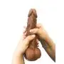 Ultra Realistic Dildo-Bendable 8” Sex Toy G-Spot Stimulator-Premium Massage Dual Density for Beginners Women with Strong Suction Cup, Free Lube & Satin Bag (Flesh)