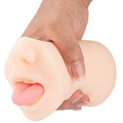 Y-NOT 3D Realistic Male Masturbator Oral Blow Job Cup Mouth Stroker Pocket with Sexy Tongue Soft Teeth and Deep Throat TPR Adult Sex Toy for Men Oral Masturbation