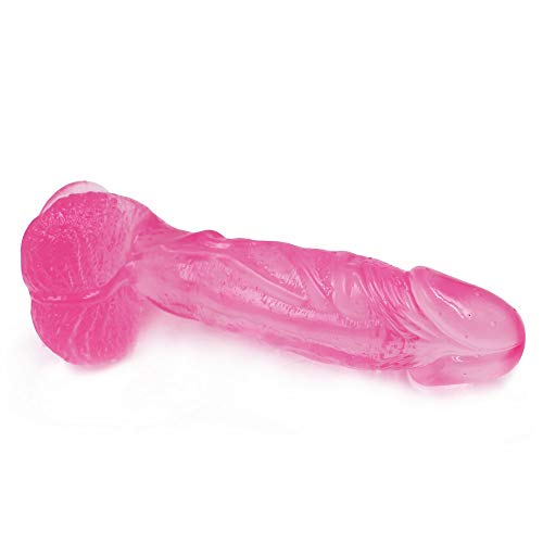 8.8-Inch Personal Mǎssǎge Wand for Women Pink Transparent Lifelike Dîldɔ with Suction Cup