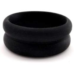 Heart 2 Heart Cock Ring - Silicone - Super Stretch - Black