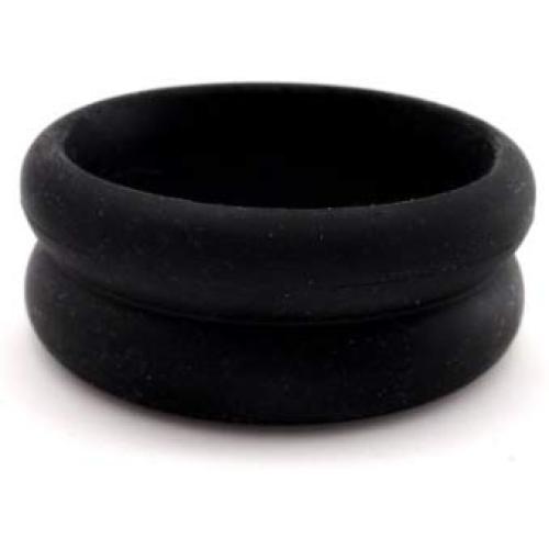 Heart 2 Heart Cock Ring - Silicone - Super Stretch - Black