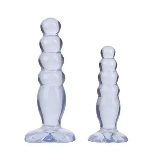 Doc Johnson Crystal Jellies - Anal Delight Trainer Kit - Small-Large - Suction Cup Base - Clear Doc Johnson Crystal Jellies - Anal Delight Trainer Kit - Small-Large - Suction Cup Base - Clear