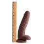 Usa Cocks Ultra Real Dual Layer Suction Cup Dildo, Dark Skin Tone, 9 Inch