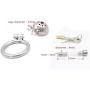 Chástí-ty Device, Cǒck Lock, Pěnǐs Lock Ring Men Hypoallergenic Stainless Steel Metal Chasteness Device Anti-Off T-Shirt Belt - 55 (Size : 40mm)