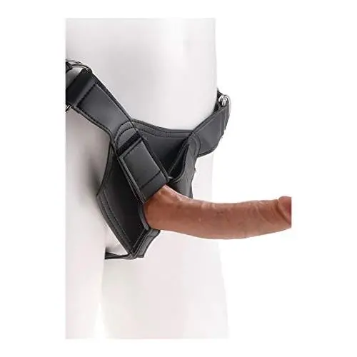 King Cock Strap-On Harness W/ 7" Cock Tan King Cock Strap-On Harness W/ 7" Cock Tan