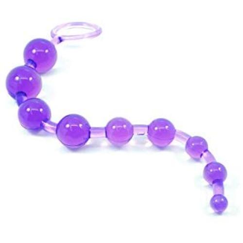 Cloud 9 Novelties Classic Anal Beads Flexible Body Safe with Reinforced Handle, Purple, 0.10 Pound