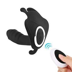 Wearable Viibranrtor 10 Modes Wireless Remote Control Waterproof Dual Motor Waterproof Massaging Tool for Couples - Black