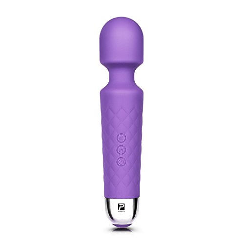 PhiloToys Woman Handheld Electric Body Wand Massager-8 Powerful Vibration Speeds & 20 Pattern-Personal Therapeutic Wandheld, for Back, Neck, Muscle Aches and Body Relaxing- USB Rechargeable
