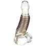 Calexotics Stimulation Enhancer Male Enhancement Open Ended Penis Sleeve with Girth Support Ring, Smoke