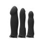 Doc Johnson Body Extensions - BE Naughty - Hollow Strap-On System - Remote Operated Vibrating Silicone Harness with Elastic Waist Band and 3 Hollow Dildos