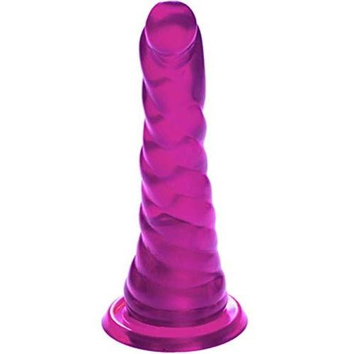 Jelly Corkscrew Dong with Suction Cup 6 Inch Seductive Violet