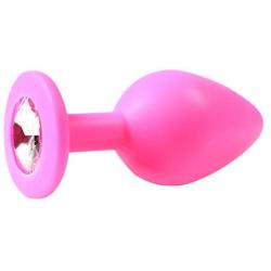 Big & Pretty Anal Sex Butt Plug - Silicone Toy - Clear Jewel - Small Large