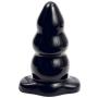 Doc Johnson Triple Ripple Butt Plug - Large - 5.6 in. Long and 2.3 in. Wide - Gradually Widens - Sturdy Flared Base - Anal Toy - Black