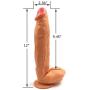 12 Inch Realistic Dildo, Body-Safe Material Lifelike Huge Penis with Strong Suction Cup for Hands-Free Play, Flexible Cock Adult Sex Toys for Women (Flesh)