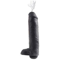 Pipedream King Cock Squirting Cock with Balls, 11", Black