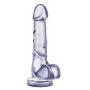 7.75" Soft Realistic Feel Dildo - Cock and Balls Dong - Suction Cup Harness Compatible - Sex Toy for Women - Sex Toy for Adults (Clear)