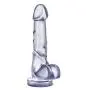 7.75&quot Soft Realistic Feel Dildo - Cock and Balls Dong - Suction Cup Harness Compatible - Sex Toy for Women - Sex Toy for Adults (Clear)