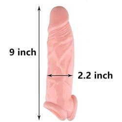 Reusable Sleeve for Men Realistico Extender Enlargement 9 INCH Large