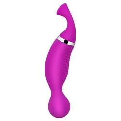 ARIRRA Licking Vibrator Tongue Oral Sex Toy Vibrator Blow Job Wand Massager 12 Speed Vibration and Suction