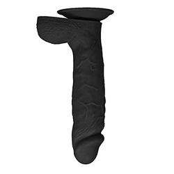 HYLHYL5-F Strǎp ǒn fǒr Lěsbìǎn, 9 inch Black Beginner Simulation Super Soft and Flexible Waterproof Toys Portable Personal Wand Silent Mode Skin Friendly Silicone | Diameter 5cm/1.96iches