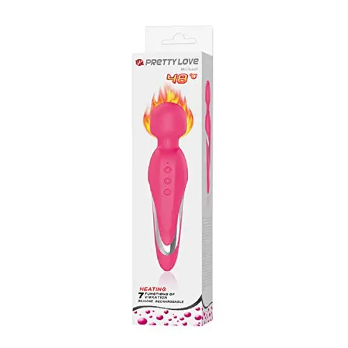 Pretty Love Michael Heating Body Wand - 7 Functions of Vibration - Heatable up to 48 C / 118.4 F Sex Toy, Pink Pretty Love Michael Heating Body Wand - 7 Functions of Vibration - Heatable up to 48 C / 118.4 F Sex Toy, Pink