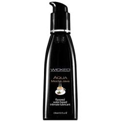 Wicked Sensual Care Wicked Aqua Flavored Water Based Lubricant, Mocha Java, 4 Ounce