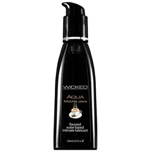 Wicked Sensual Care Wicked Aqua Flavored Water Based Lubricant, Mocha Java, 4 Ounce