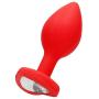 Ouch! by Shots America - Diamond Heart Butt Plug - Regular - Red