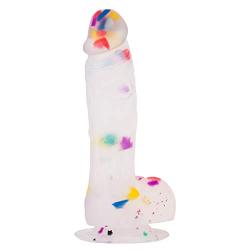 Tingxuan JDesto 7.64-inch Luminous Realistic Silicone pad with Powerful Suction Cup Relaxing Massage Stick Toy - Silicone Material DEPUR (Color: Transparent)