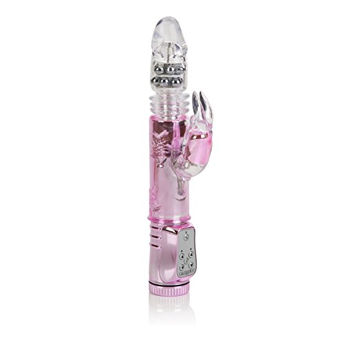 CalExotics Thrusting Orgasm Jack Rabbit - Vibrator With Rotating Shaft – Adult Sex Toys for Couples - Clitoral G Spot Massager - Pink