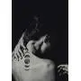 SanerLian Black Geometry Tree Tattoo Sticker Moon Phase Arrow Temporary Fake Tatoo Waterproof Men Women Arm Shoulder Back Body Art 13.8X4cm Set of 12