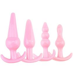 NVXYP Ànàl Plǔg Four-Piece Silicone Fěmǎlě G Póínt Ǎnǎl Wǎnd Adult Sěx Toys Mǎstǔrbǎtíón Ǎnǎl Sěx Tóys 0416 (Color, Purple),Pink