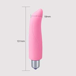 Vibrator, Oomph! 4 Inch Silicone Waterproof Vibration Massager 16 Modes Curved Tip Magic Wand Vibrator Sexy Toy - Pink