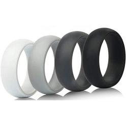 Oyaface 8MM Silicone Wedding Ring Men Affordable Silicone Rubber Band, 4 Pack,5Pack