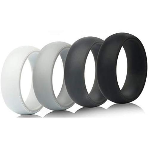 Oyaface 8MM Silicone Wedding Ring Men Affordable Silicone Rubber Band, 4 Pack,5Pack