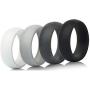 Oyaface 8MM Silicone Wedding Ring Men Affordable Silicone Rubber Band, 4 Pack,5Pack