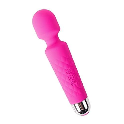 Finever Wand Massager Powerful 20 Speed Power Vibe Full Body Massage Waterproof Rechargeable Therapeutic Pink