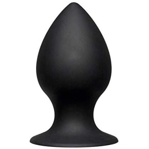 KINK By Doc Johnson - Ace - 4.5 Inch Premium Silicone Butt Plug with Suction Cup Base - 4.5" Long and 2.5" Wide - High Quality Smooth Seamless Silicone - Black