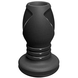Doc Johnson Platinum Premium Silicone - The Stretch - Hollow Butt Plug - Medium - Black