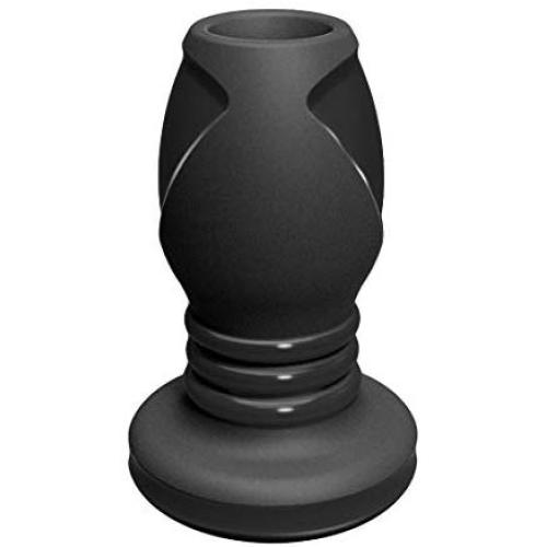Doc Johnson Platinum Premium Silicone - The Stretch - Hollow Butt Plug - Medium - Black