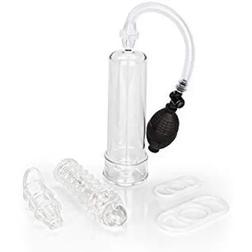 CalExotics His Enlargement Kit – Male Enhancement Penis Pump with Silicone Ring – Sex Toys for Men – Clear CalExotics His Enlargement Kit – Male Enhancement Penis Pump with Silicone Ring – Sex Toys for Men – Clear