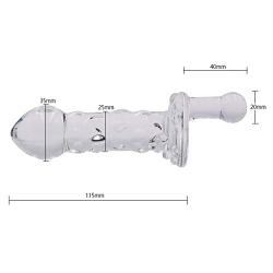 WRZHL Transparent Hand-held Glass Wand Lifelike Dildo Women Couple Health Massage Toy Tshirt Skirt