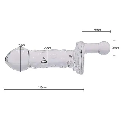 WRZHL Transparent Hand-held Glass Wand Lifelike Dildo Women Couple Health Massage Toy Tshirt Skirt