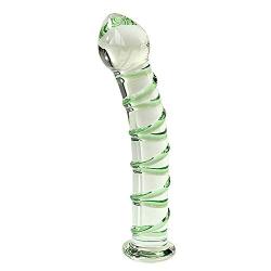 Huge Big Size Double Head Ultra Smooth Crystal Glass Stick Ridged Spiral Designed for Women Men