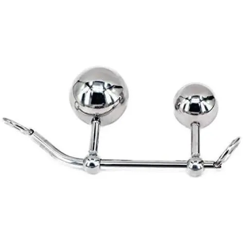 Eastern Delights Female Anal Vagina Double Ball Plug in Steel Chastity Belt Hook Bondage Eastern Delights Female Anal Vagina Double Ball Plug in Steel Chastity Belt Hook Bondage